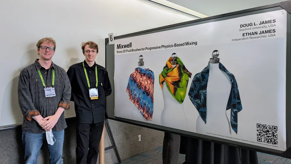 Doug and Ethan James at the Mixwell poster.